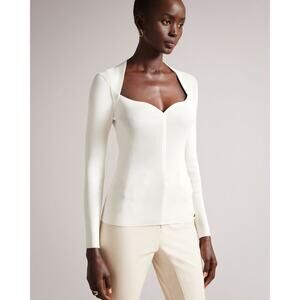 TED BAKER Sweetheart‎ Neckline Knitted Top Size 10